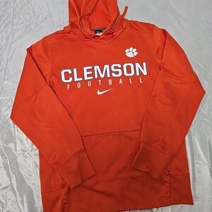 Clemson Tigers Paw Mens S Football Nike Therma Fit Orange Hoodie Sports Athletic